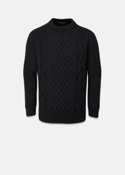Hot Gloverall Aran Jumper Black
