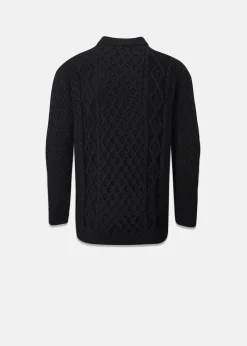Hot Gloverall Aran Jumper Black