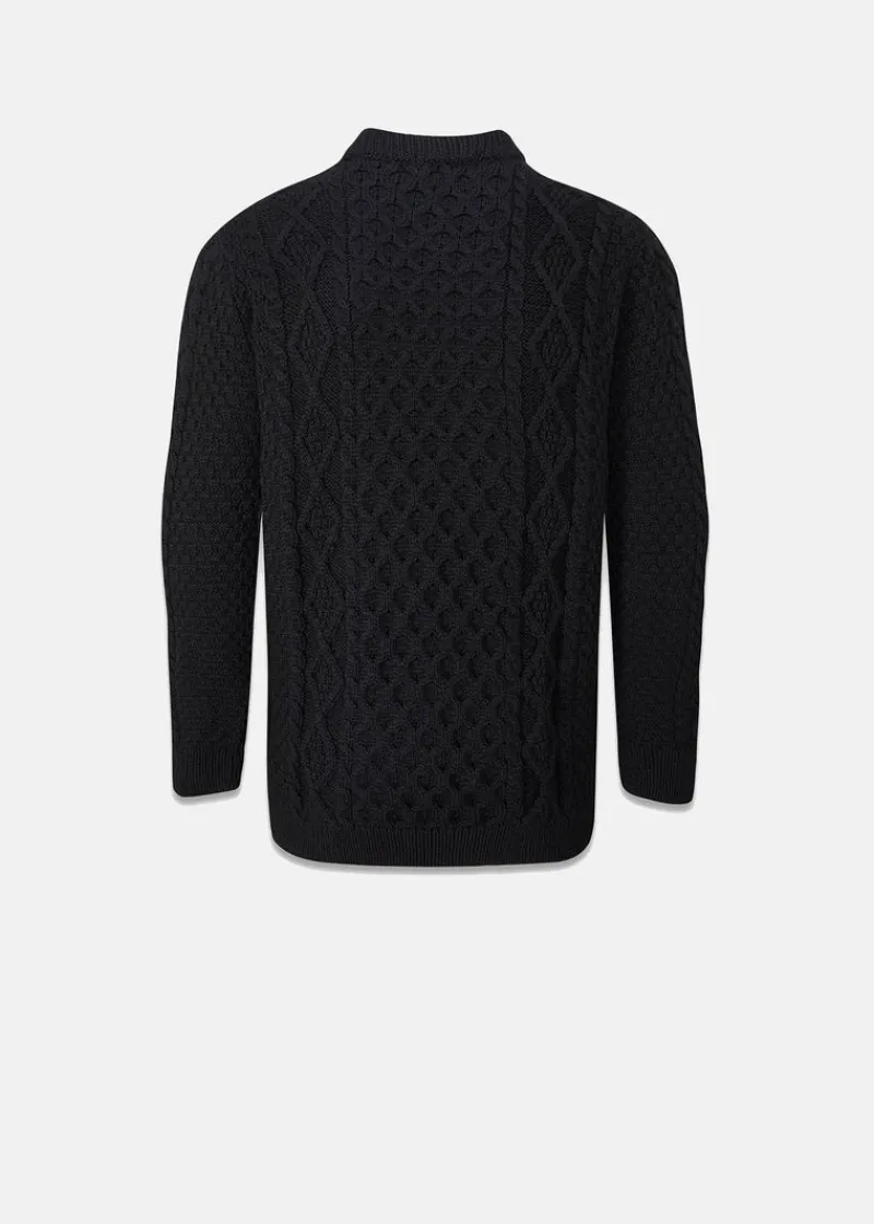 Hot Gloverall Aran Jumper Black