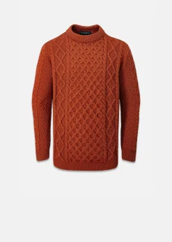 Online Gloverall Aran Jumper Burnt Orange