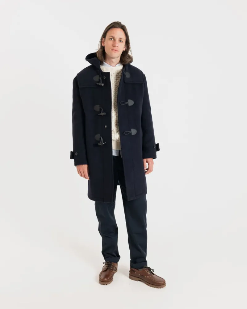 Outlet Gloverall Cashmere Drake Duffle Coat Midnight