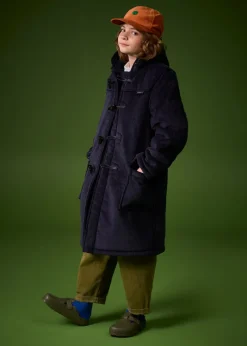 New Gloverall Children's Corduroy Duffle Coat Navy