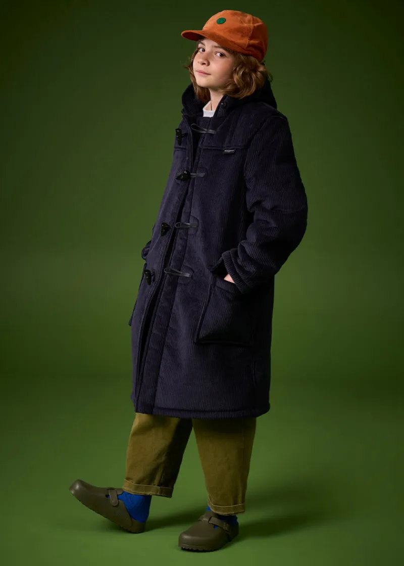 New Gloverall Children's Corduroy Duffle Coat Navy