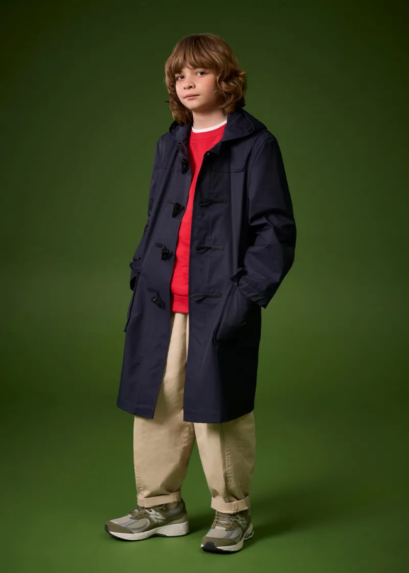 Discount Gloverall Children's Gabardine Showerproof Duffle Coat Green