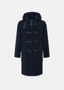 Best Gloverall Children's Herringbone Wool Duffle Coat Navy