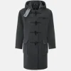 Best Gloverall Children's Herringbone Wool Duffle Coat Grey