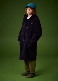 Best Gloverall Children's Herringbone Wool Duffle Coat Navy