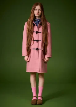 New Gloverall Children's Melton Wool Duffle Coat Pastel Pink