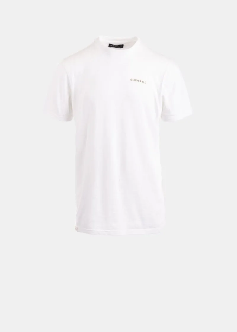 Sale Gloverall Embroidered Organic Cotton T-Shirt White