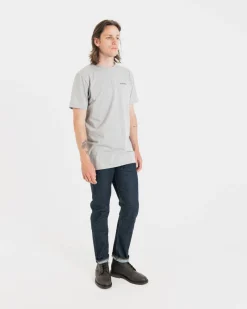 Fashion Gloverall Embroidered Organic Cotton T-Shirt Grey