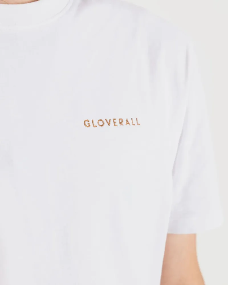 Sale Gloverall Embroidered Organic Cotton T-Shirt White
