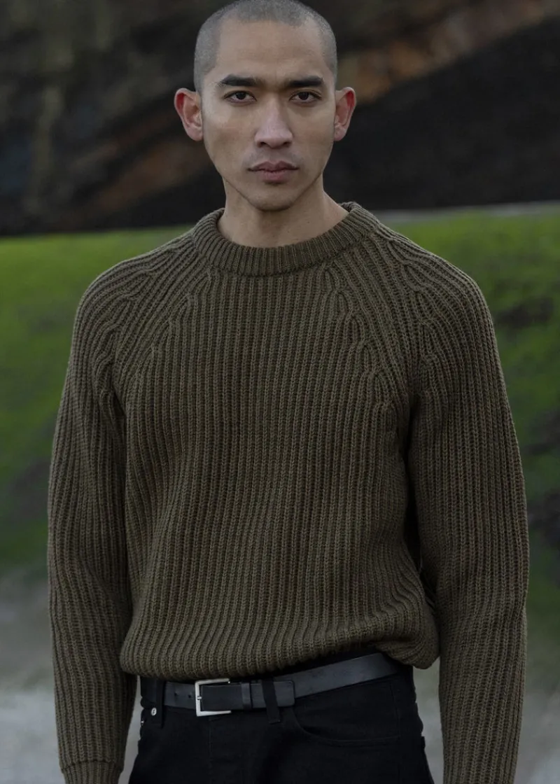 Hot Gloverall Gerippter Fischerpullover für Herren
