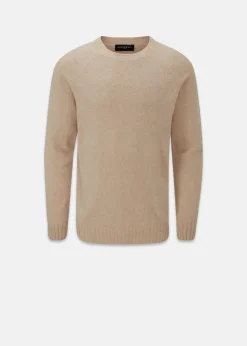 Outlet Gloverall Henley Lambswool Jumper Oatmeal