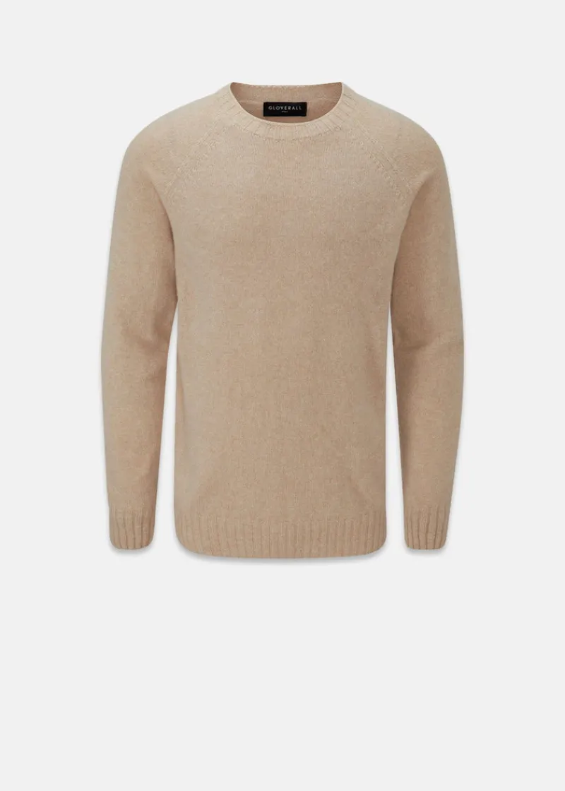 Outlet Gloverall Henley Lambswool Jumper Oatmeal