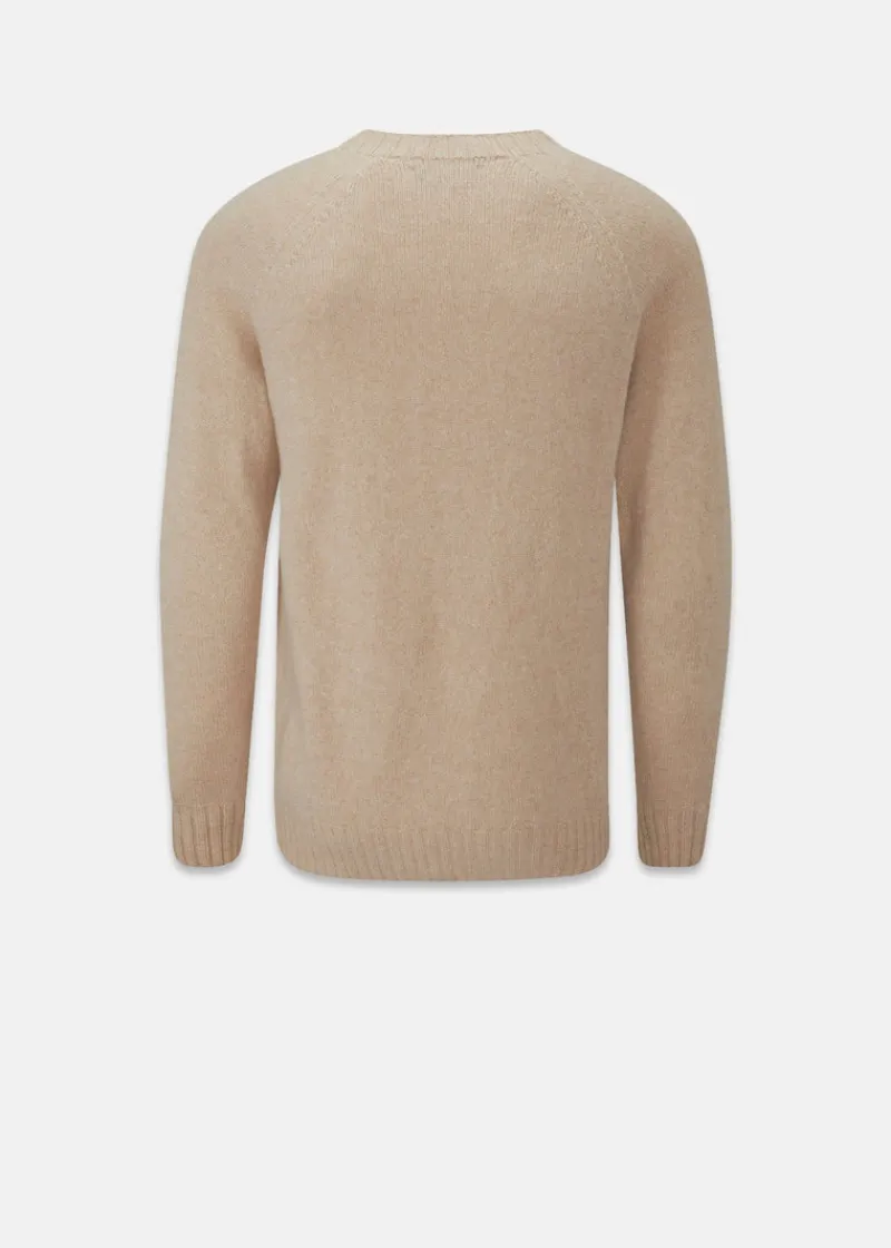Outlet Gloverall Henley Lambswool Jumper Oatmeal