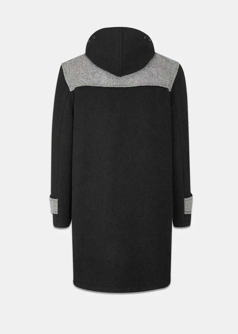 Sale Gloverall Herringbone Contrast Monty Duffle Coat Black