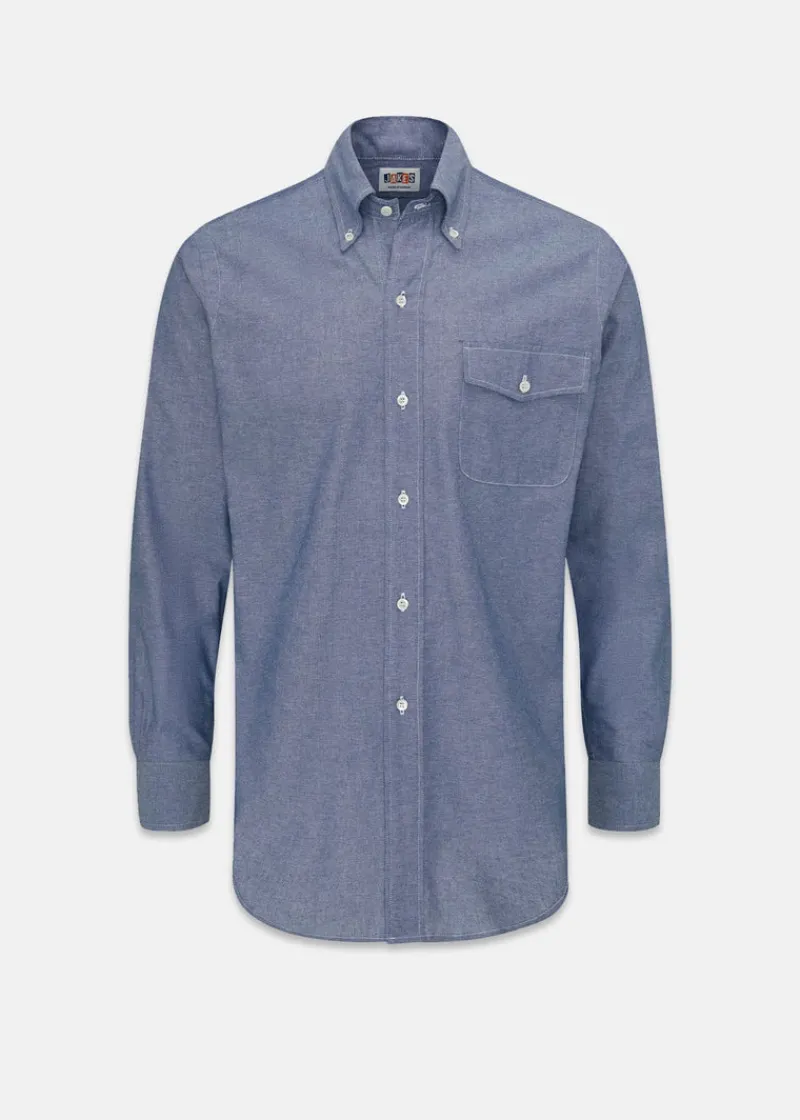 Hot Gloverall Jakes Shirts Navy Chambray Shirt