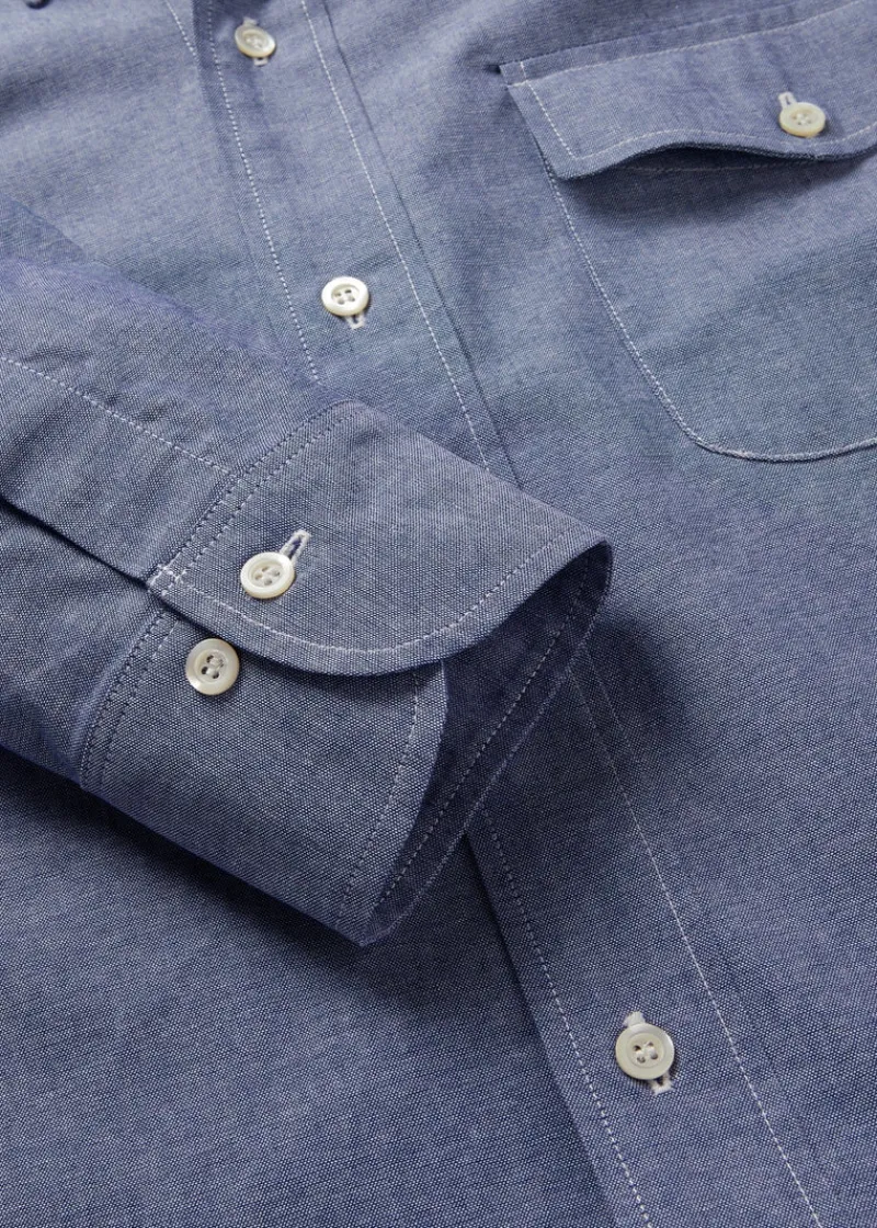 Hot Gloverall Jakes Shirts Navy Chambray Shirt