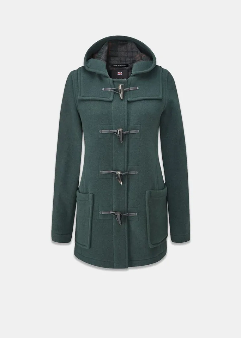 Sale Gloverall Kurzer grüner Dufflecoat DC