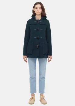 Sale Gloverall Kurzer grüner Dufflecoat DC