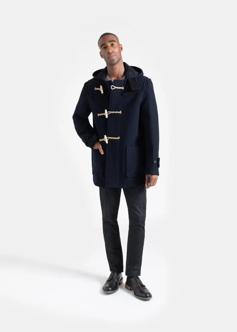 Hot Gloverall Mid Monty Duffle Coat Navy Black Webbing