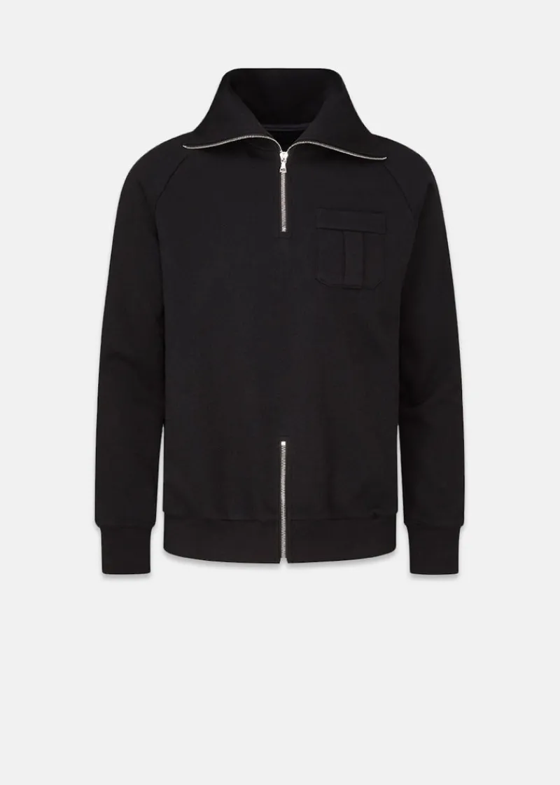 Sale Gloverall Military Zip Sweatshirt Black