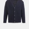 New Gloverall Moss Stitch Cardigan Navy