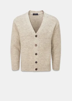 Discount Gloverall Moss Stitch Cardigan Oatmeal