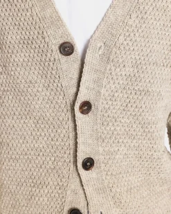 Discount Gloverall Moss Stitch Cardigan Oatmeal