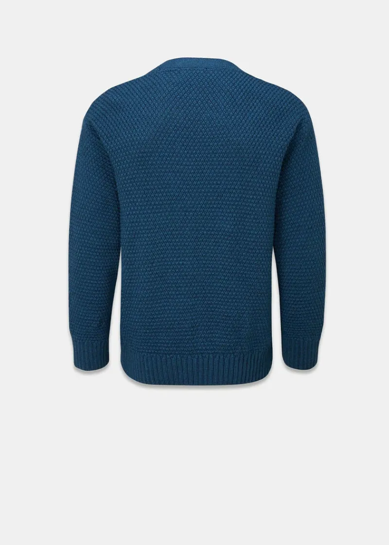 Hot Gloverall Moss Stitch Cardigan Petrol