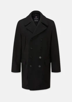 Fashion Gloverall Oversized Melton Peacoat Black