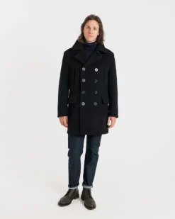Sale Gloverall Oversized Peacoat Black Stewart