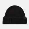 Hot Gloverall Ribbed Merino Beanie Hat Black