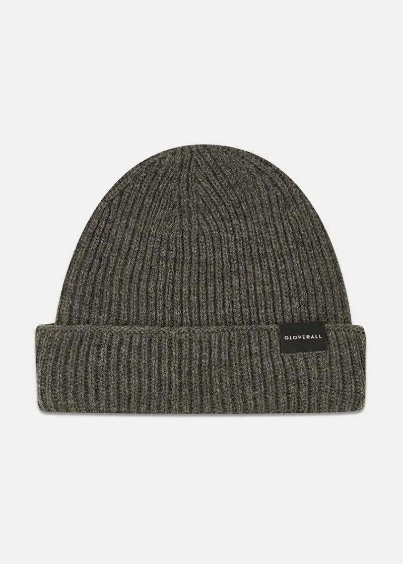 New Gloverall Ribbed Merino Beanie Hat Grey