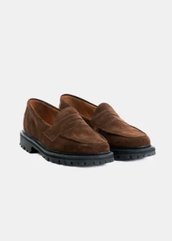 Online Gloverall Robert Loafers Brown Suede