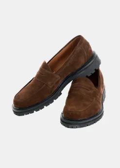 Online Gloverall Robert Loafers Brown Suede