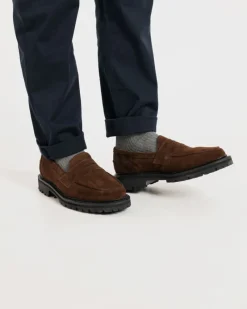 Online Gloverall Robert Loafers Brown Suede
