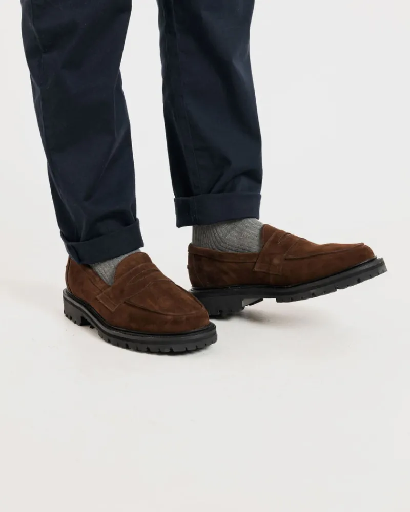 Online Gloverall Robert Loafers Brown Suede