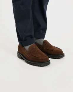 Online Gloverall Robert Loafers Brown Suede