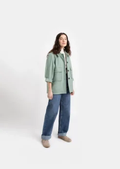 Fashion Gloverall Shacket Sage