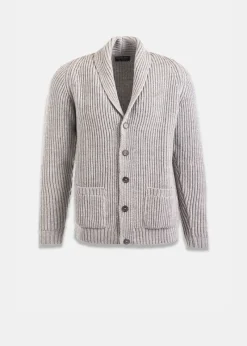 Outlet Gloverall Shawl Collar Cardigan Light Grey