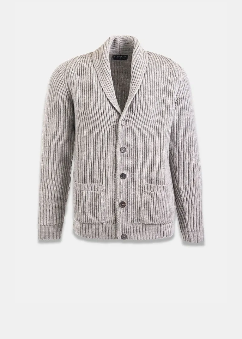 Outlet Gloverall Shawl Collar Cardigan Light Grey