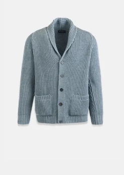 Best Gloverall Shawl Collar Cardigan Light Blue