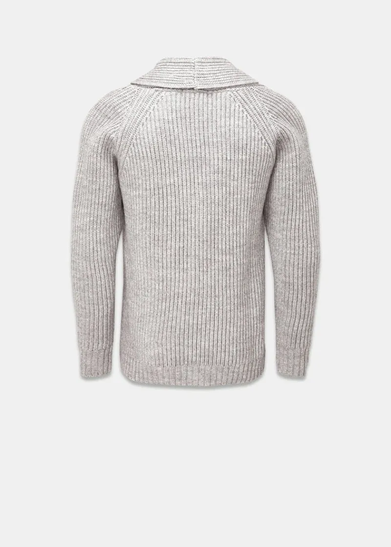 Outlet Gloverall Shawl Collar Cardigan Light Grey