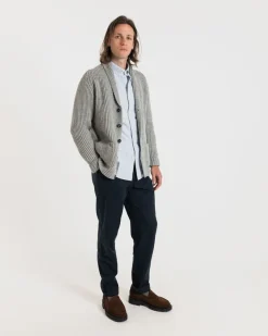 Outlet Gloverall Shawl Collar Cardigan Light Grey