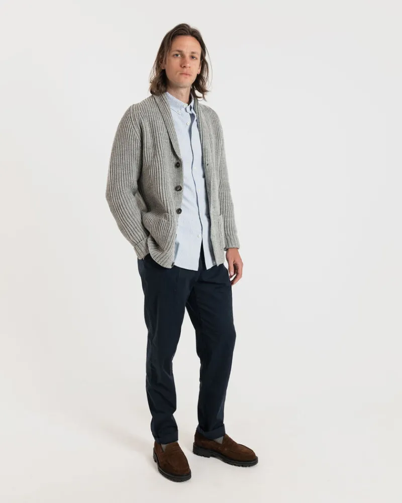 Outlet Gloverall Shawl Collar Cardigan Light Grey