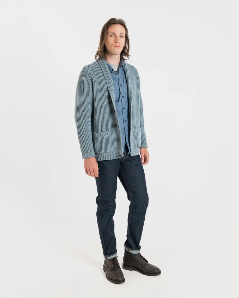 Best Gloverall Shawl Collar Cardigan Light Blue