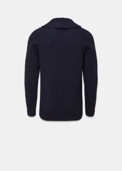 Sale Gloverall Shawl Collar Cardigan Navy
