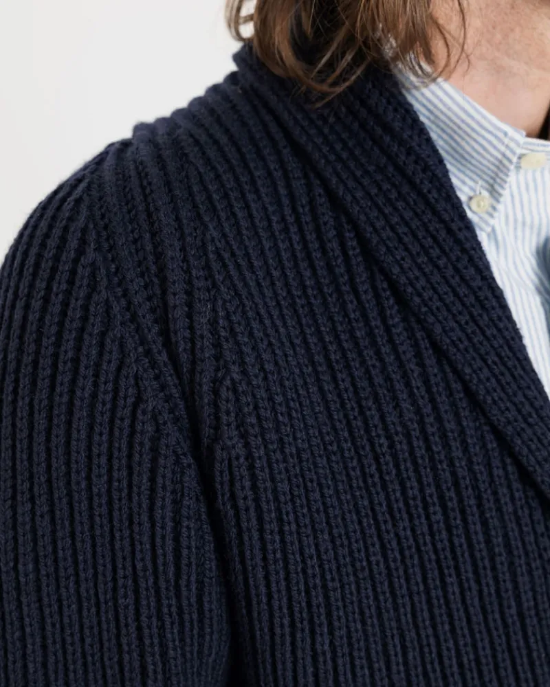 Sale Gloverall Shawl Collar Cardigan Navy