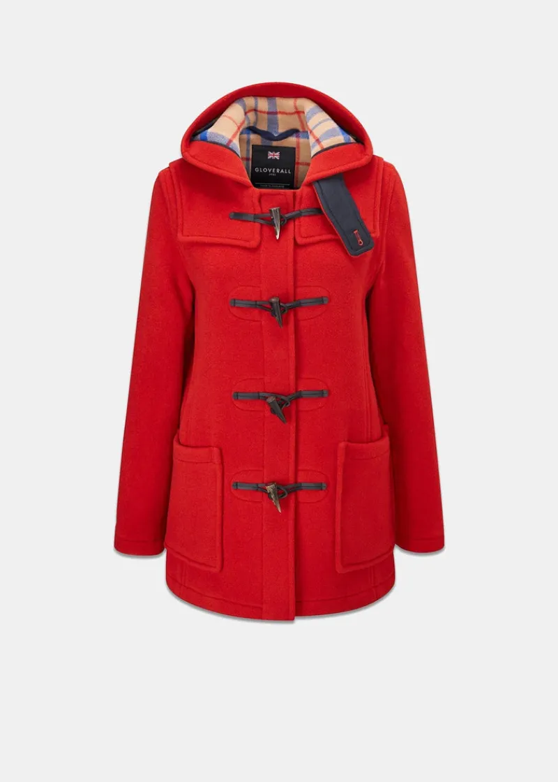 Outlet Gloverall Short Slim Fit Duffle Coat Red Thomson